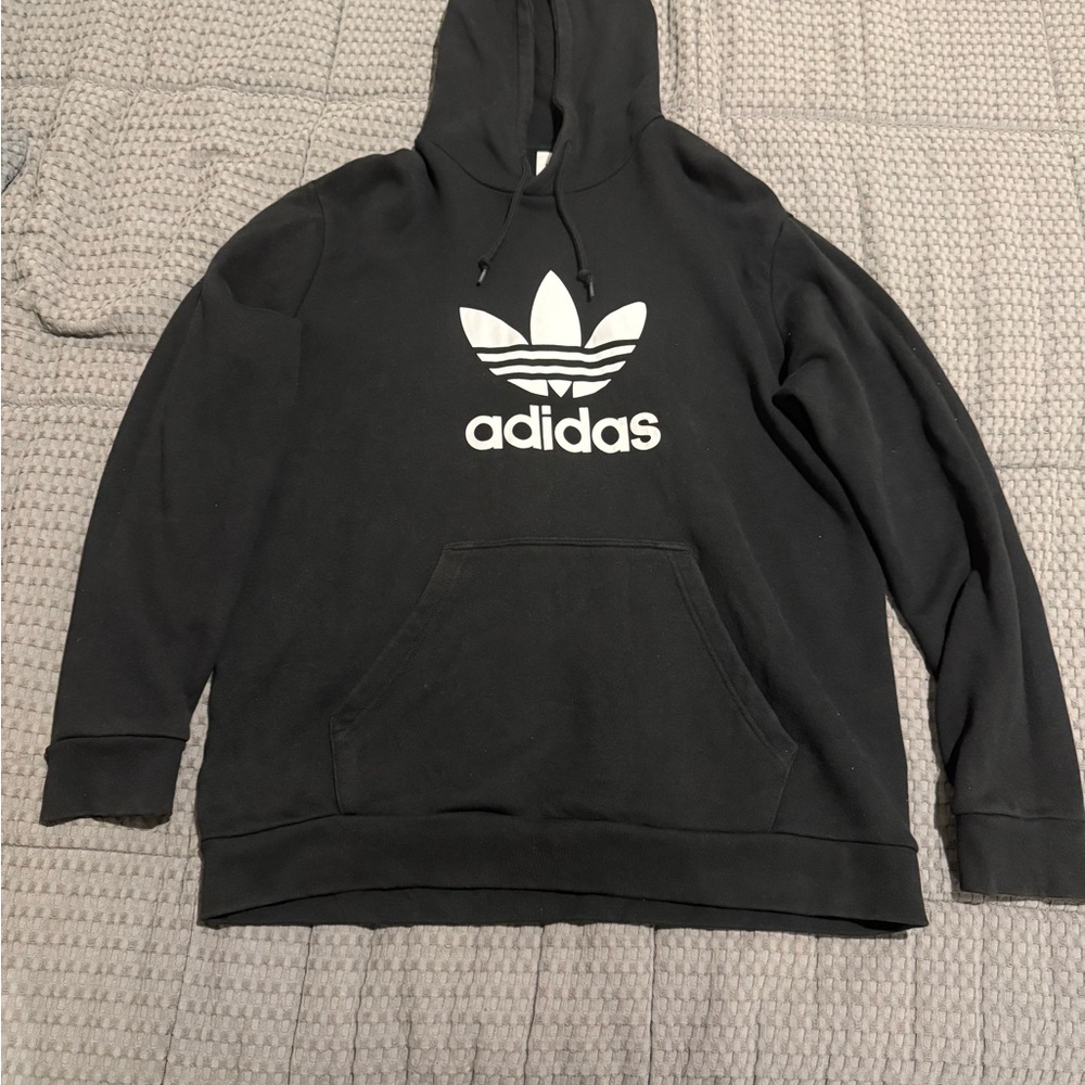 Adidas Black and White Men's Hoodie Sweater Heavyweight